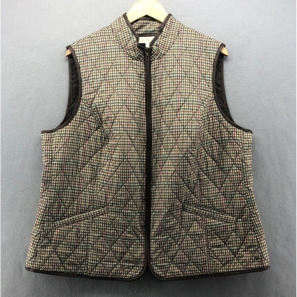 Talbots Quilted Plaid Vest Womens Plus Size 2X Preppy Clueless Academia Holiday